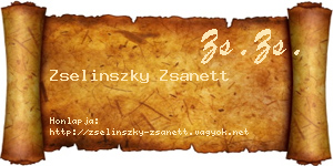 Zselinszky Zsanett névjegykártya